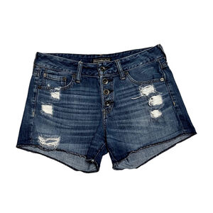 Abercrombie & Fitch Button Fly Distressed Denim Jean Shorts Size 27